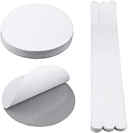 Gydandir 32 Pieces Non-Slip Shower Stickers Set Non-Slip Safety Shower Treads Self Adhesive Bath Stickers （Round and Strip）