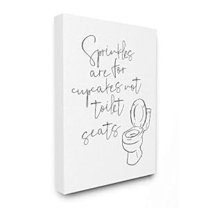Stupell Industries Sprinkles Funny Ink Drawing Bathroom, Design by Milli Villa Wall Art, 16 x 20, Canvas