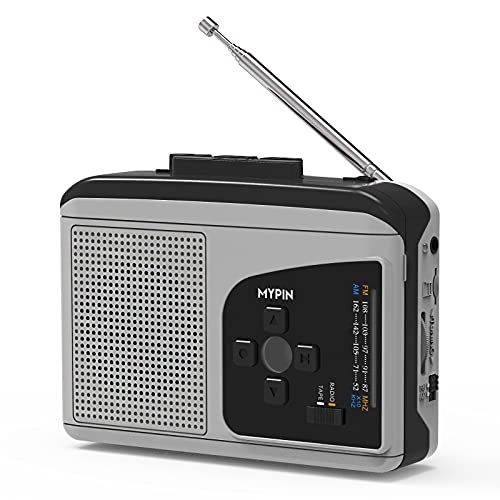 Cassette Tape Player, MYPIN Portable Cassette Converter Recorder Cassette Player AM/FM Radio Stereo with Speaker and Earphone Jack, Support Recording, Fast Forward and Rewind