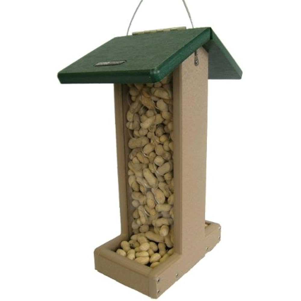 Whole Peanut Blue Jay Feeder Green Roof Bird Houses Garden