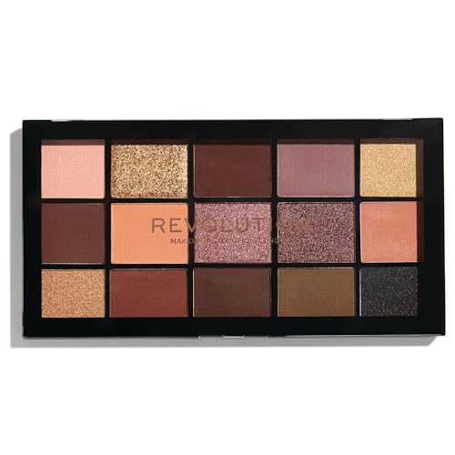 Makeup Revolution | Paleta de sombras de ojos Reloaded | Valvet Rose | 15 sombras | 16,5 g