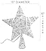 Rustic Christmas Tree Topper Star, 10 Light Indoor White And Natural Cotton Star Tree Topper