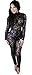 Kearia Women Sexy Sequin Jumpsuits Back Hole Nude Illusion Slim Leg Pants Jumpsuits Rompers Black Medium