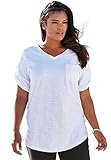 Roamans Women's Plus Size Boyfriend Slub Tunic