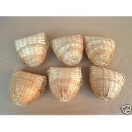 Finch Bird Bamboo Covered Bird Nest Lot of 6 - Medium