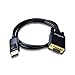 gofanco DisplayPort to VGA Cable 3 Feet Gold Plated DP to VGA Adapter Cable - Male to Male Converter Cable for DisplayPort-Equipped Desktops and Laptops to Connect to VGA Displays (Black) (DPVGA3F)