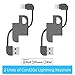 [Apple MFi Certified][2-Pack] Skiva Cord2Go Lightning KeyChain with Carabiner for iPhone X 8 8Plus 7 6s Plus, iPad Pro Air mini, iPod touch 6 & more[8-pin Lightning to USB Charger Cable] [Model:CB147]