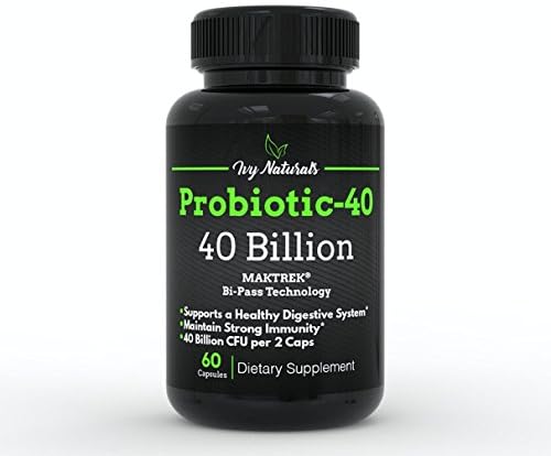 Probiotic by Ivy Naturals || 60 Ct Specially Formulated Probiotic || Up to 40 Billion CFU per 2 Capsules || Promotes Digestive Health || Immune System Support || SATISFACTION GUARANTEED