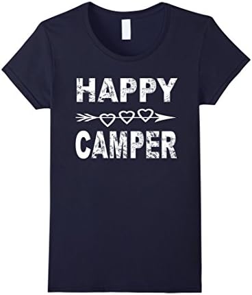 Womens Happy camper tshirt Medium Navy