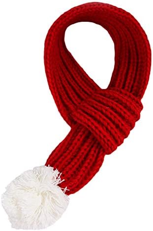 FJROnline Pet Christmas Costume Knit Scarf Xmas Party Accessories for Dog Cat (L)