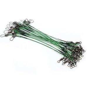 72 Pcs Fishing Lure Trace Du Chef De Fil Pivotant Tackle Spinner Bas De Ligne Pêche Leurres Trace Poisson Pêcheur Eau Douce Mer Carnassier (vert Acier 15cm 23cm 30cm)
