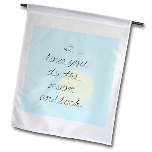 3dRose fl_179044_1 I Love You to The Moon and Back Garden Flag, 12 by 18-Inch