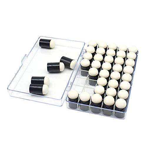 40 Pack Sponge Daubers with Storage Box Art Finger Sponge Daubers for Painting Ink Drawing DIY Card Making Crafts School Stenciling