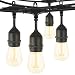 48FT Outdoor String Lights with 15 Shatterproof LED S14 Edison Light Bulbs-ETL Listed Commercial Patio Lights for Deck Backyard Porch Balcony Bistro Cafe Pergola Gazebo Market Garden Decor, Warm White