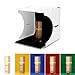 Portable Photo Studio Light Box for Jewellery and Small Items Portable Folding Photography Photo Lighting Studio Box Booth Shooting Tent Kit (2x20 LED Lights 6 Colors Backdrops)