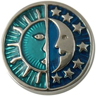 Lovmoment 20MM Sun and Moon Shape DIY Snap Button Chunk Jewelry