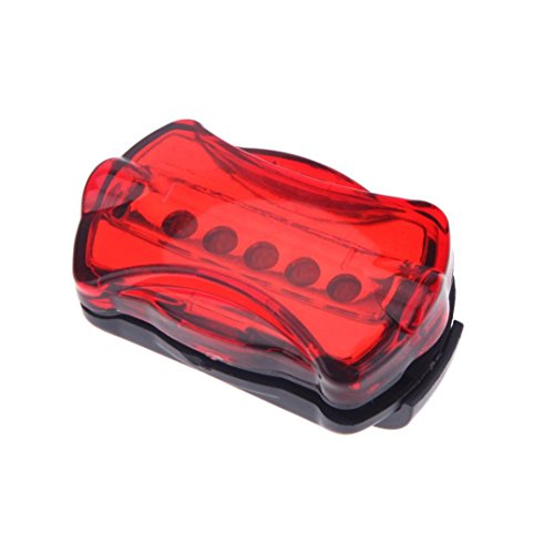 Waterproof 5 LED Lamp Bike Bicycle Front Head Light + Rear Safety Flashlight Set