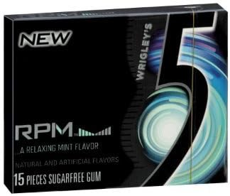 Wrigley's 5 Gum RPM Mint, 15 count Packages (Pack of 10) by Five Gum