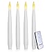 Akari 4 Set Smooth 6 inch high White Flickering LED Flameless Candles Indoor Outdoor Battery Festive Occasions Centerpieces Table Settings Weddings Birthday Parties