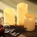 Flameless Candles, Outdoor Indoor Candles Water Resistant Candles Set of 3 (D3" x H4"5"6") Ivory (Battery not Included)