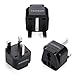 TESSAN Grounded Universal European Travel Plug Adapter USA to UK Travel Prong Adapter Plug Kit for UK (TypeG) - 3 Pack