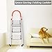 LUISLADDERS 3 Step Ladder Aluminum Lightweight Folding Step Stool Portable Home and Kitchen Anti-Slip Stepladder 350lbs EN131