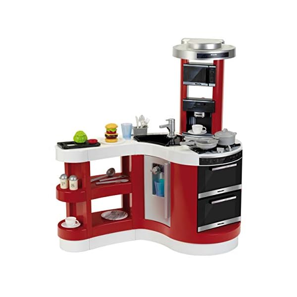 Theo Klein 7101 Miele Küche Wave Spicy I Liebevoll ausgestattete Küche mit modernen Spielgeräten I Inkl. Hamburger-Set I…