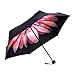 Fidus Ultra light Mini Compact Travel Umbrella – Windproof Portable Parasol Sun & Rain Outdoor Golf Umbrella With 95% UV Protection for Women Men Kids-pink daisy