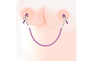 Pearl Nipple Clamp Clip with Chain ERUN Sexual Pleasure Adjustable Non Piercing Metal Nipple Clip on Jewelry Breasts Clip for