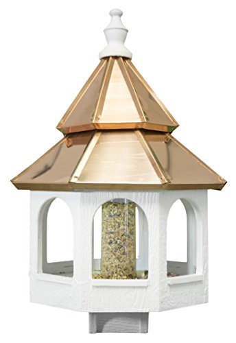 Amish 30 Bird Feeder With Double Copper Roof Handcrafted In The