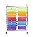 Finnhomy 15-Drawer Rolling Cart,Storage Rolling Carts with Semi-Transparent Mutli Color Drawers, Organizer Cart for School, Office, Home, Beauty Salon,Utility Cart with Wheels