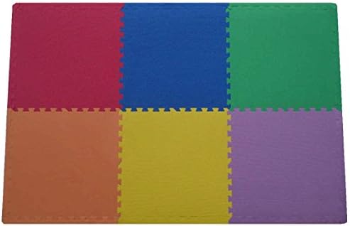 Get Rung Fitness Mat with Interlocking Foam Tiles for Gym Puzzle Flooring for Child Care, Day Care, Garages, Workshops, home gyms, anti fatigue cushion safety (COLOR, 72SQFT)