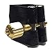 Rovner L3 Light Ligature with Cap for Hard Rubber Soprano Sax, Gold Fittings