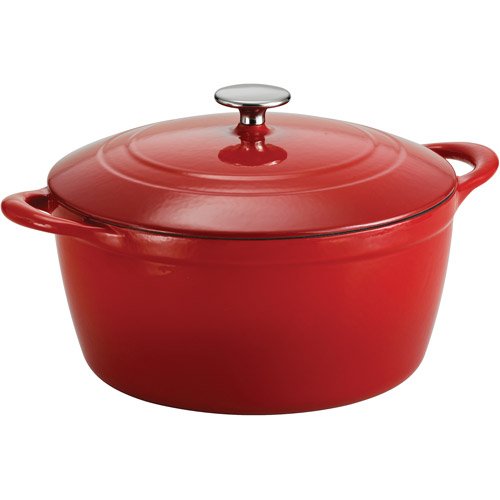 Tramontina Gourmet 6Quart Cast Iron Covered Dutch Oven with Stainless