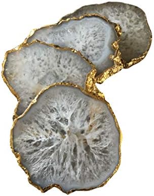 Agate Coasters Gold Gilded Edge (1)