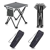TRIPLE TREE Folding Stool, 2 Pack Portable Camping Stool for Outdoor Walking Hiking Fishing 400 LBS Capacity with Carry Bag 13.8 Inch Height