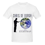 Chris De Burgh The Storyman 80s Men Crew Neck Slim Fit T Shirts White