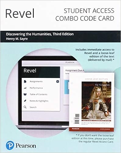 Revel For Discovering The Humanities Bo Access Card 3rd Edition Sayre Henry M 9780135197875 Books