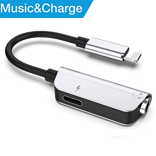 Headphone Adaptor+Charge Splitter for Adapter Headphone Jack Cable Headphone Jack to 3.5mm Audio Adapter for iPhone 7/7Plus for iPhone 8/8Plus for iPhone X/XS/ XS Max Compatible iOS 10.3/11 or Later