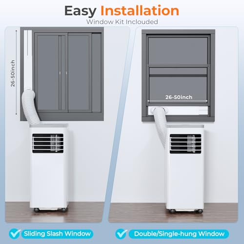 Havato Portable Air Conditioner 10,000 BTU, 3-in-1 AC Unit with Cooling Fan Dehumidifier for Cools up to 450 sq. ft, 24H Timer, 2 Speeds, Remote Control, LED Display, for Bedroom/Office/Home, White