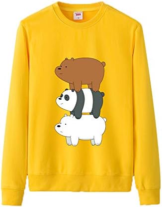 Yhkjkjiswv We Bare Bears Pullover Spring Cute Printed Cotton Sweater Childrens Long-Sleeve Round Neck Sweater Pullover Girls