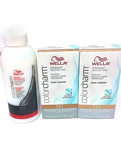 Wella Color Charm T11 Lightest Beige Blonde 2-Pack with CC Cream 20 Developer 3.6 oz. - COMBO DEAL! by Wella