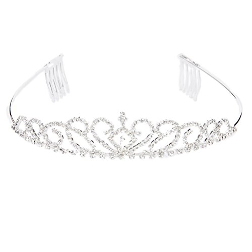 WINOMO Wedding Bridal Tiara Crystal Rhinestone Hairband Crown (Sliver)