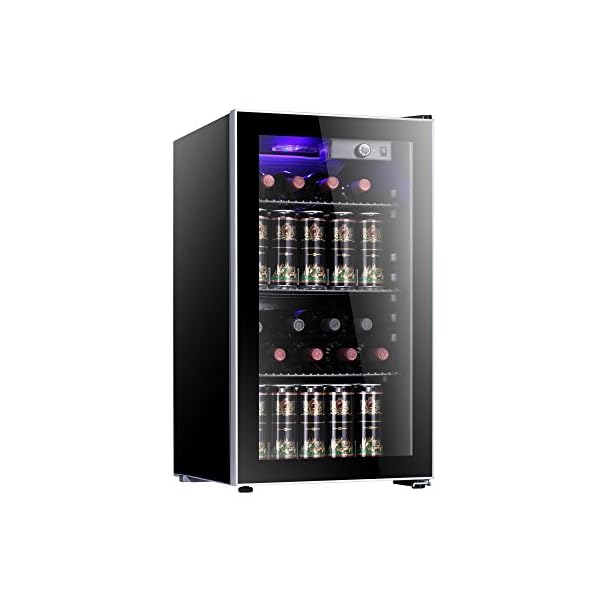 Antarctic-Star-26-Bottle-Wine-CoolerCabinet-Beverage-Refrigerator-Small-Mini-Red-White-Wine-Cellar-Beer-Soda-Clear-Front-Glass-Door-Counter-Top-Bar-Fridge-Quiet-Operation-Compressor-Adjust-Temperature