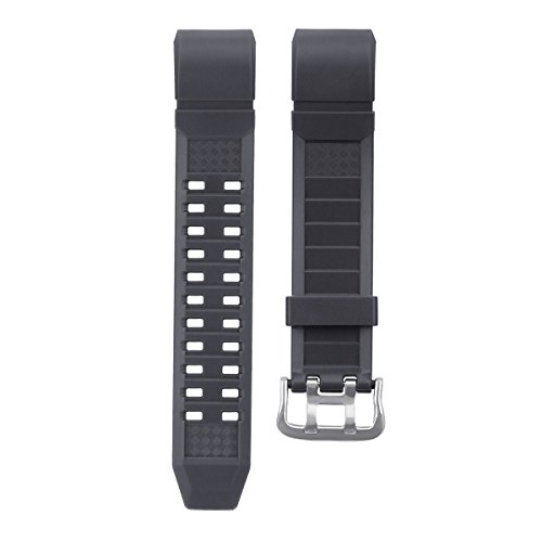MoreToys Silicone Adjustable Replacement Accessory Sport Watch Band Wrist Strap Bracelet for Fitbit Charge 2 Fitness Wristband (Gray)