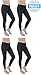 Sexy Basics Womens 4 Pack Stretch Cotton Full Length Footless Legging Tights(BLACK)