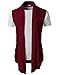 H2H Men's Shawl Collar Sleeveless Cardigan with No Button Wine US L/Asia XL (KMOCASL01)