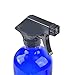 2 Pack 16 oz Blue Glass Spray Bottles with Black Trigger Sprayer.Refillable Glass Bottles for Essential Oils,Cleaning Products,Aromatherapy,Organic Beauty Products.Stream and Spray Settings Available