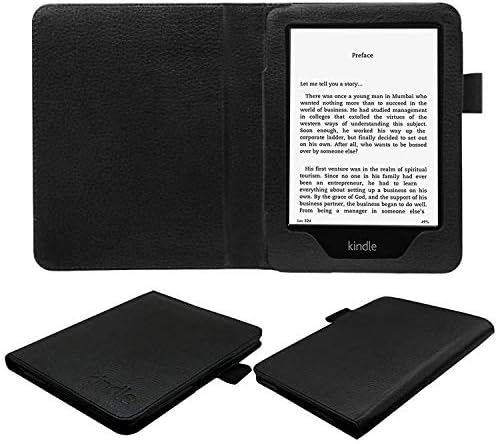Infomatica Store Folio Cover with Auto Sleep/Wake Feature for Amazon Kindle Paperwhite E Reader 6" inch (Black)