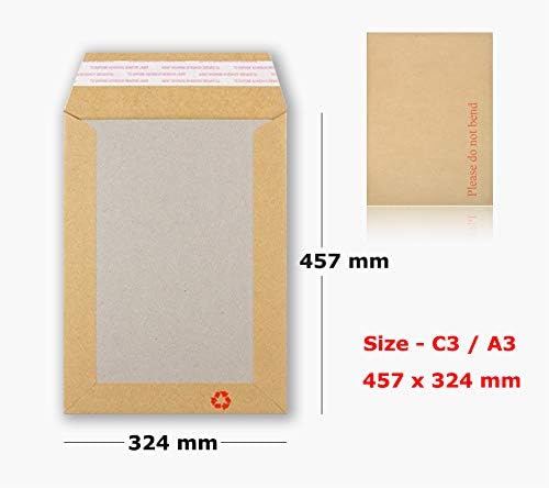 Pack of 125 - C3 / A3-457x324 mm Board Backed Envelopes - Please Do Not Bend